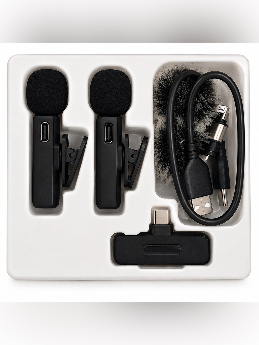 Wireless Microphone - White & Orange Packaging